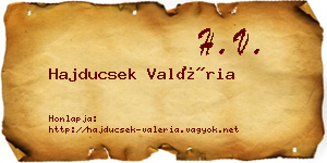 Hajducsek Valéria névjegykártya