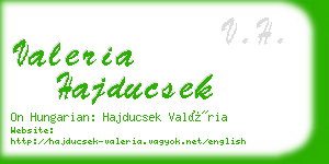 valeria hajducsek business card